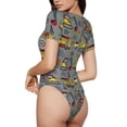 thumbnail image 3 of Gaeub Funny Construction Women'S Short Sleeve One Piece Swimsuit Sexy High-Waisted Bodysuit For Swimming, Beach, Sports - Large, 3 of 9