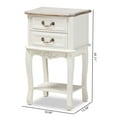 thumbnail image 5 of Baxton Studio Amalie Antique French Country Cottage Two-Tone White and Oak Finished 2-Drawer Wood End Table, 5 of 10