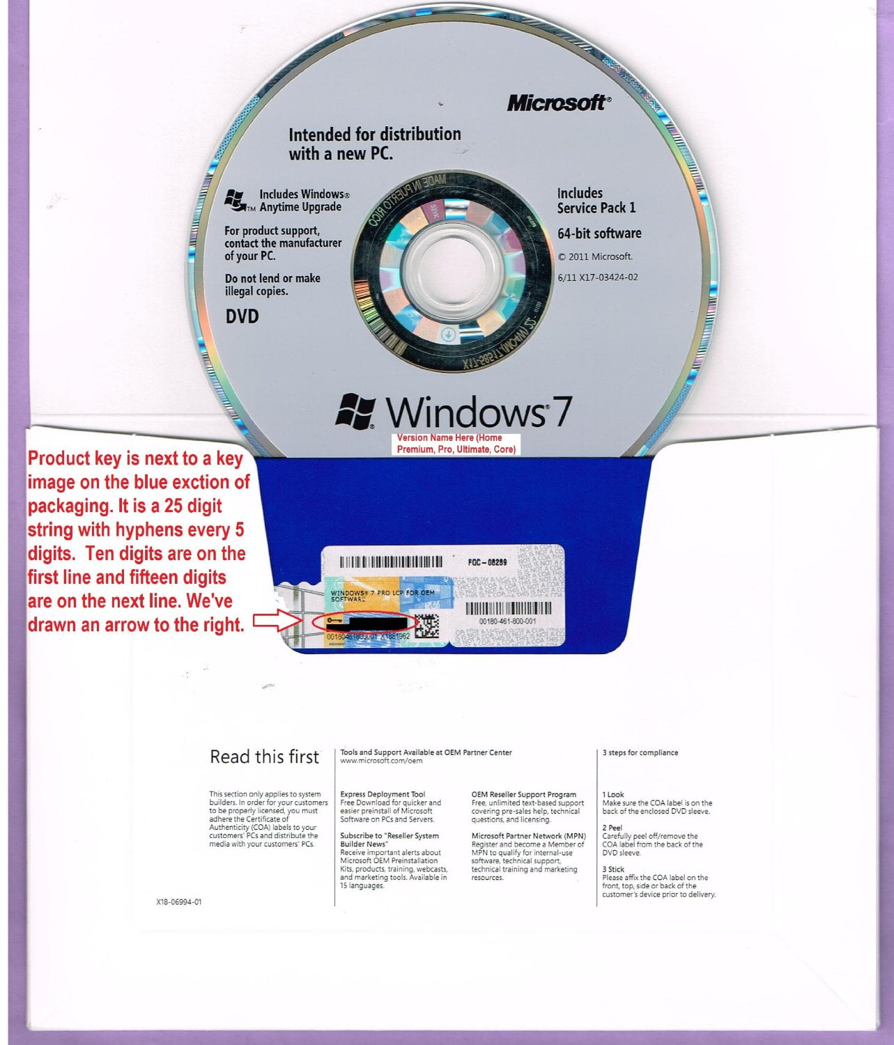 Oem Microsoft Windows 7 Professional With Sp1 64 Bit Operating System Pc Walmart Com Walmart Com