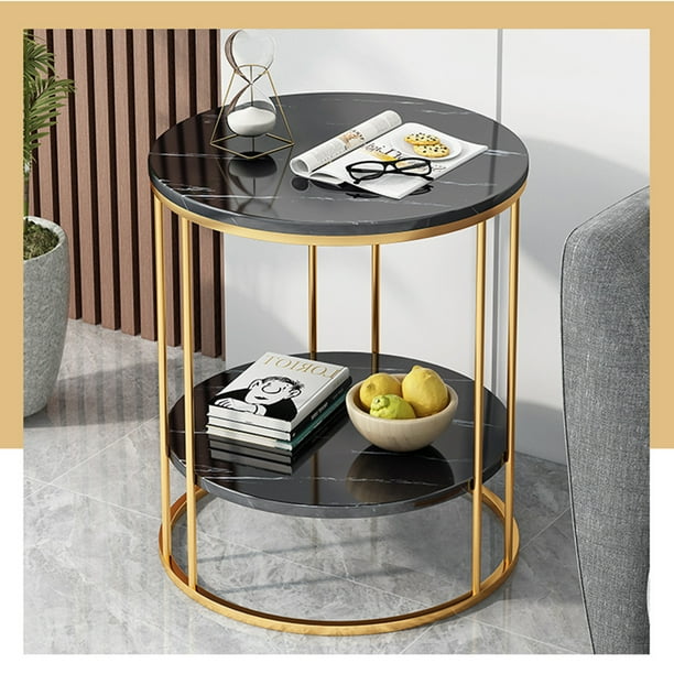 2-Tier Side Table , End Tables,Coffee Table,Modern Nightstand Round