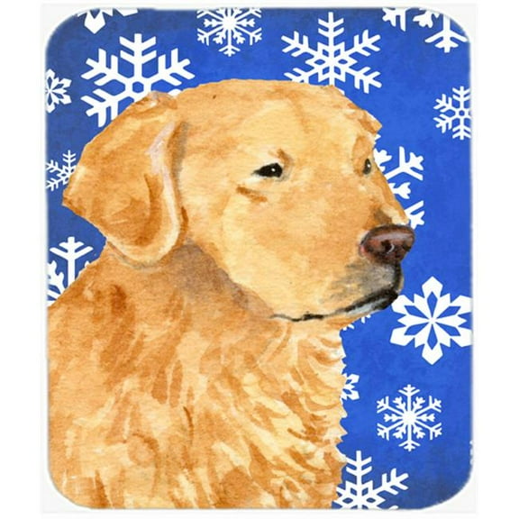 Golden Retriever Winter Snowflakes Holiday Mouse Pad, Hot Pad Or Trivet