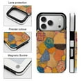 thumbnail image 3 of Colorful Patchwork Textile Design Leather Wallet Case for iPhone 15 Pro Wallet Case Card Holder Flip, 3 of 8