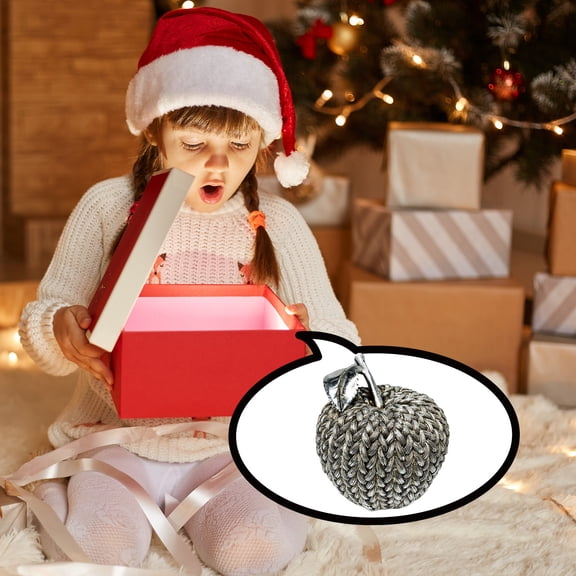 Christmas Rattan Fruit Ornament 13cm Resin Gold Silver Simulation Apple Holiday Tabletop Centerpiece Mall Prop Home Decor Collectible Gift Decorative