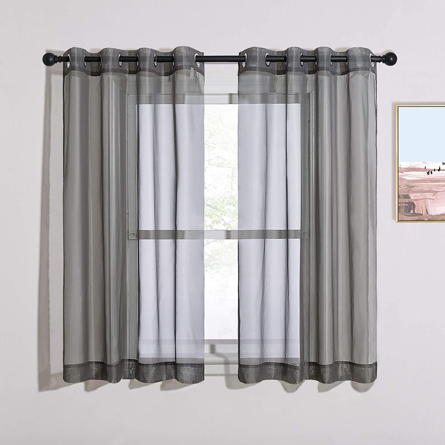 Tuydeen Voile Sheer Window Curtain Panels Grommet Airy And Breathable