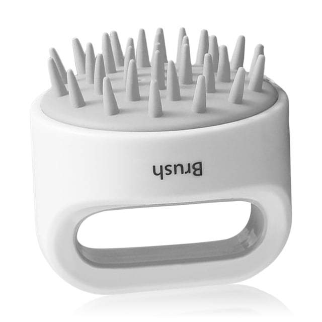 Bewildely Masajeador de silicona para el cuero cabelludo, cepillo de ducha, removedor de picazón, depurador de cabello, cabeza, cuerpo, SPA, herramienta Suministros de limpieza para el hogar Gris Bewildely HA010551-02B