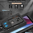 thumbnail image 3 of Moto G Power 2021 Case, with HD Screen Protector (Not Fit 2020/2022), Heavy Duty Shockproof Phone Cover with Magnetic Kickstand Ring for Motorola Moto G Power 2021, Black, 3 of 8