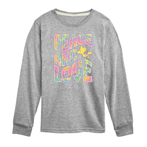 Peanuts - Peace & Love - Woodstock - Toddler & Youth Long Sleeve Graphic T-Shirt