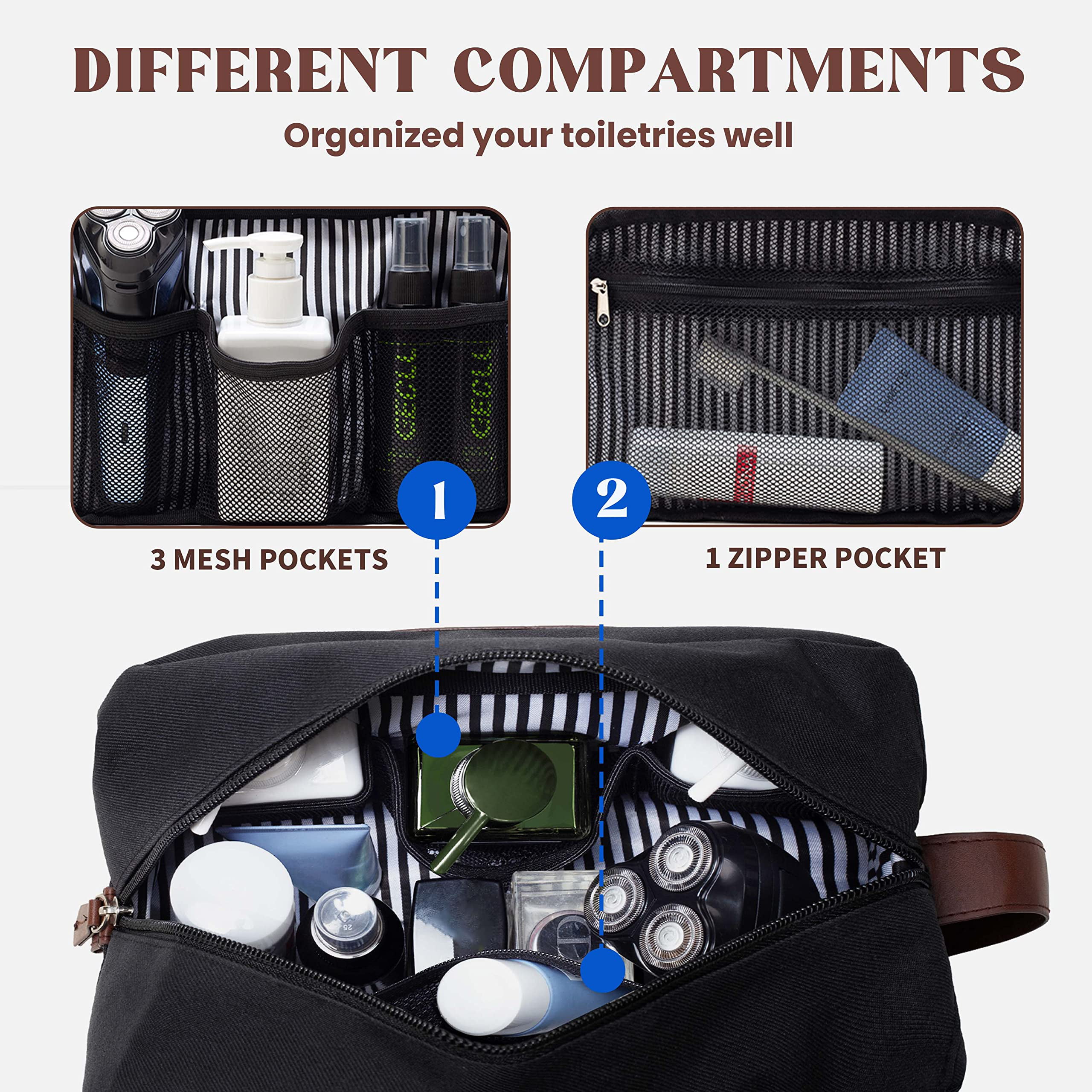 Elviros Toiletry Bag Hanging Travel Organizer for Men and Women, 3 in 1  Multifunctional Large Makeup Cosmetic Case Toiletries Accessories