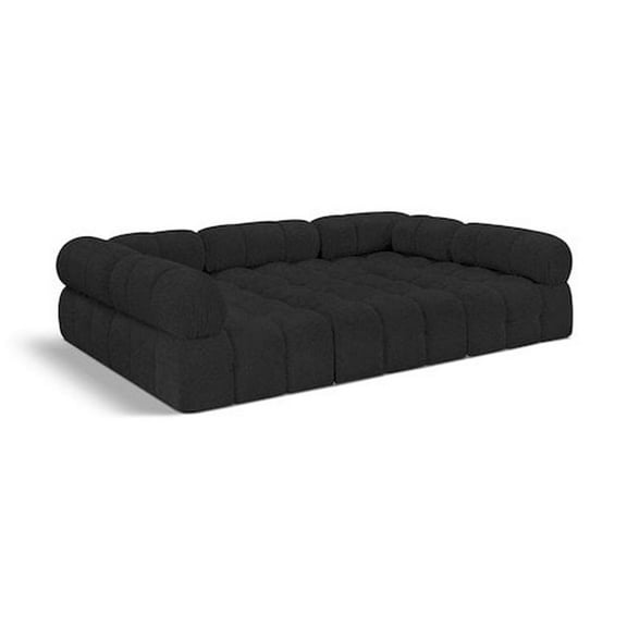 Meridian Furniture Ames Black Boucle Fabric Modular Sectional