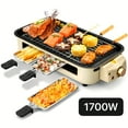 thumbnail image 6 of Smokeless Indoor Grill 1700W - Electric Grill with Removable Non-Stick Plate, Portable BBQ Grill & Electric Griddle, Stainless Steel, Dishwasher Safe, Perfect for Home & Christmas Gift, 6 of 9