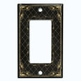 thumbnail image 5 of Metal Light Switch Plate Cover Black Yellow French Victorian Frame Damask FRA002, 5 of 13