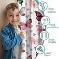 thumbnail image 3 of Blackout Kids Curtains,White Butterfly Pattern Childrens Insulated Curtains Set Of 2,Bedroom Essentials,Toddler Room Decor 42"x63", 3 of 5