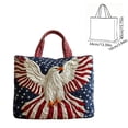 thumbnail image 3 of Twfbrm 4th of July Patriotic Tote Bag, Red White and Blue Quilted Shoulder Bag, USA 250th Anniversary Commemorative Handbag, Reusable Independence Day Shopping Bags Gifts for Friends Family, 3 of 6