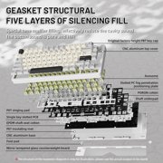 ATTACK SHARK X86 75% Wireless Gasket Mechanical Keyboard with Knob, CNC Aluminum Turd, 3 Mode Connectivity,82 Key Hot Swappable,Custom Linear Switches RGB Gaming Keyboard for Win/Mac/Linux-Star White