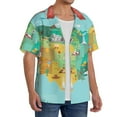 thumbnail image 3 of Lafuoo USA Tourist Map Pattern Men's Cuban Collar Short Sleeve Shirt, Button-Down Resort Beach Pocket Shirt-4X-Large, 3 of 7