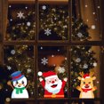 thumbnail image 2 of Pegatinas navideñas para ventanas, pegatinas estáticas para ventanas de Feliz Navidad, decoración de copos de nieve, calcomanías de renos de Papá Noel para suministros de fiesta de Navidad kaili Sencillez, 2 of 4