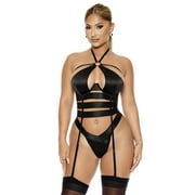 Soft Life Satin Strappy Bustier Lingerie Set