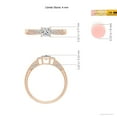 thumbnail image 4 of ANGARA Natural Princess-Cut Diamond Three Stone Ring in 14K Rose Gold for Women (Size-4mm| Color-I-J| Clarity-I1-I2) | April Birthstone, Anniversary, Jewelry Gift for Women | Natural Diamond Ring, 4 of 8