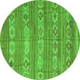 thumbnail image 1 of Ahgly Company Indoor Round Abstract Green Contemporary Area Rugs, 3' Round, 1 of 1