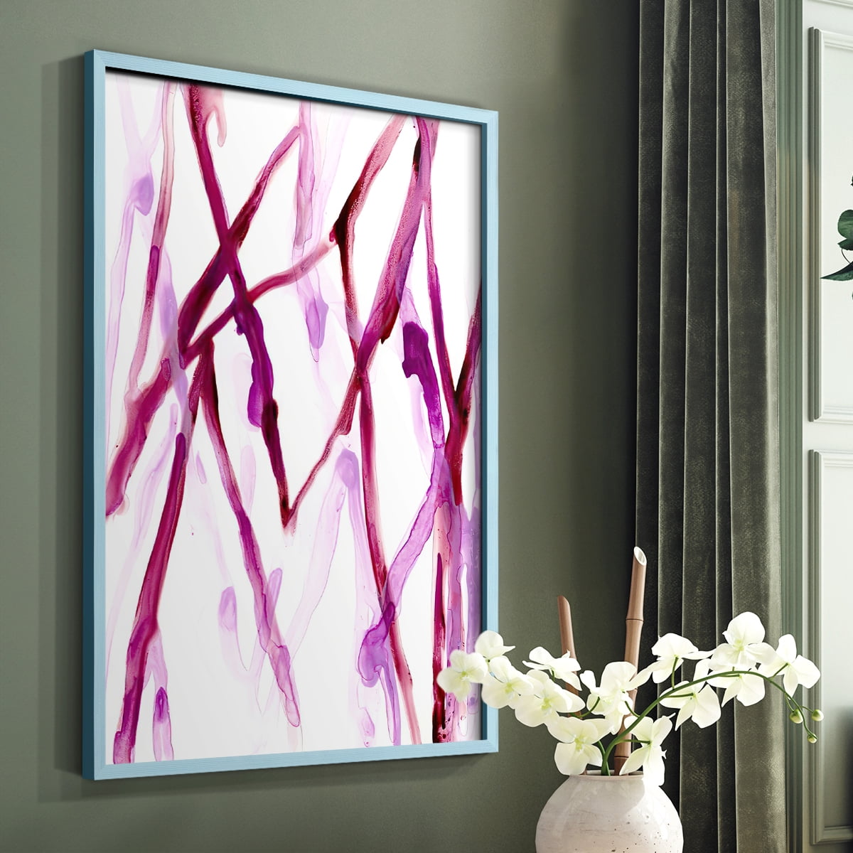 Runnel XV in Blue Solid Wood 11 x 14 Framed Print
