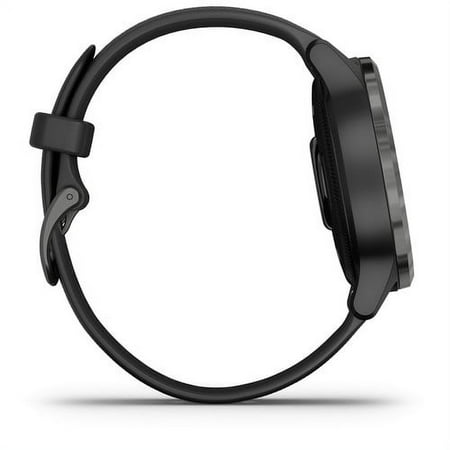 Garmin vívoactive® 4S Slate Stainless Steel Bezel with Black Case and Silicone Band