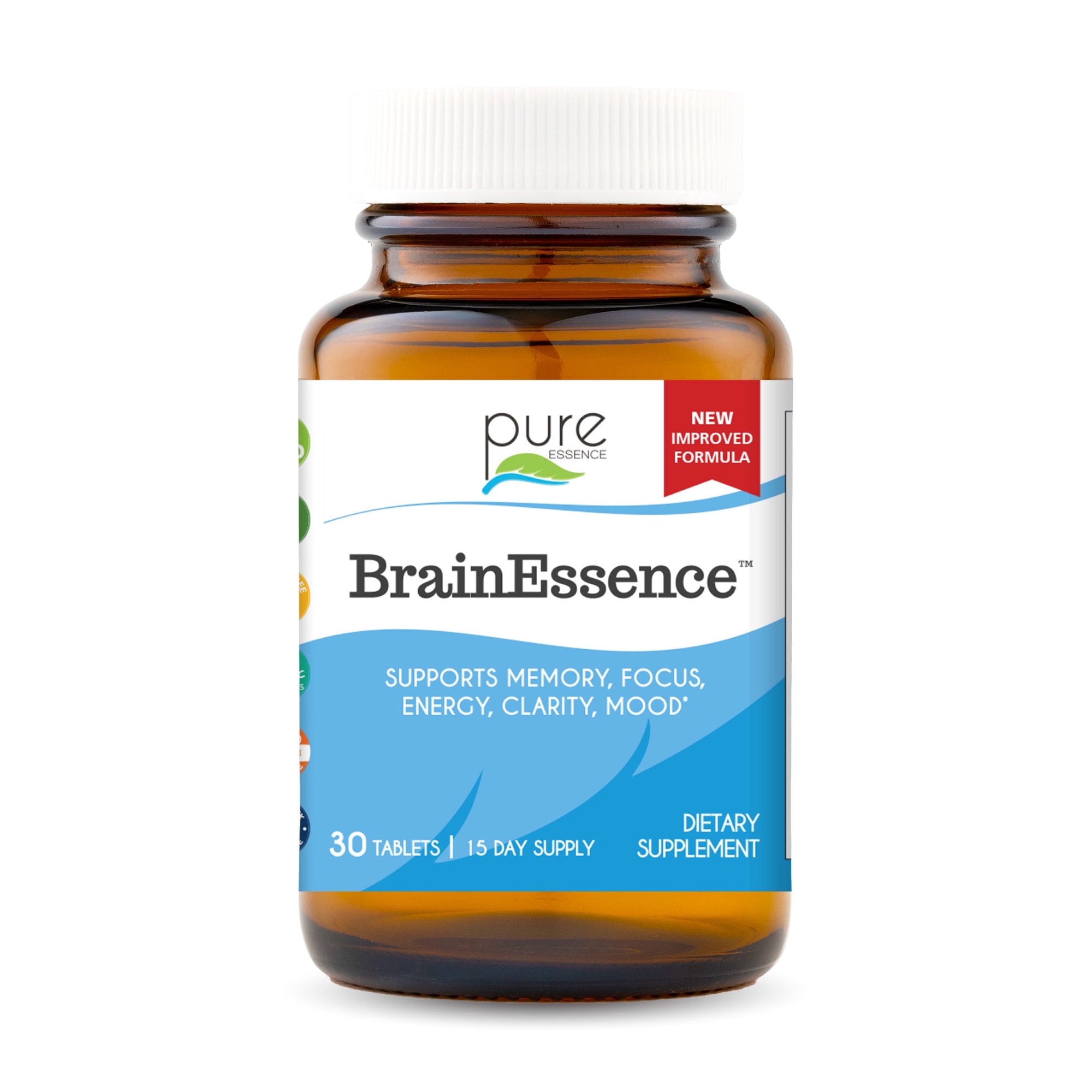 Pure Essence Labs - BrainEssence, Brain Health Supplement for Memory, Focus & Cognitive Support - 30 Tablets