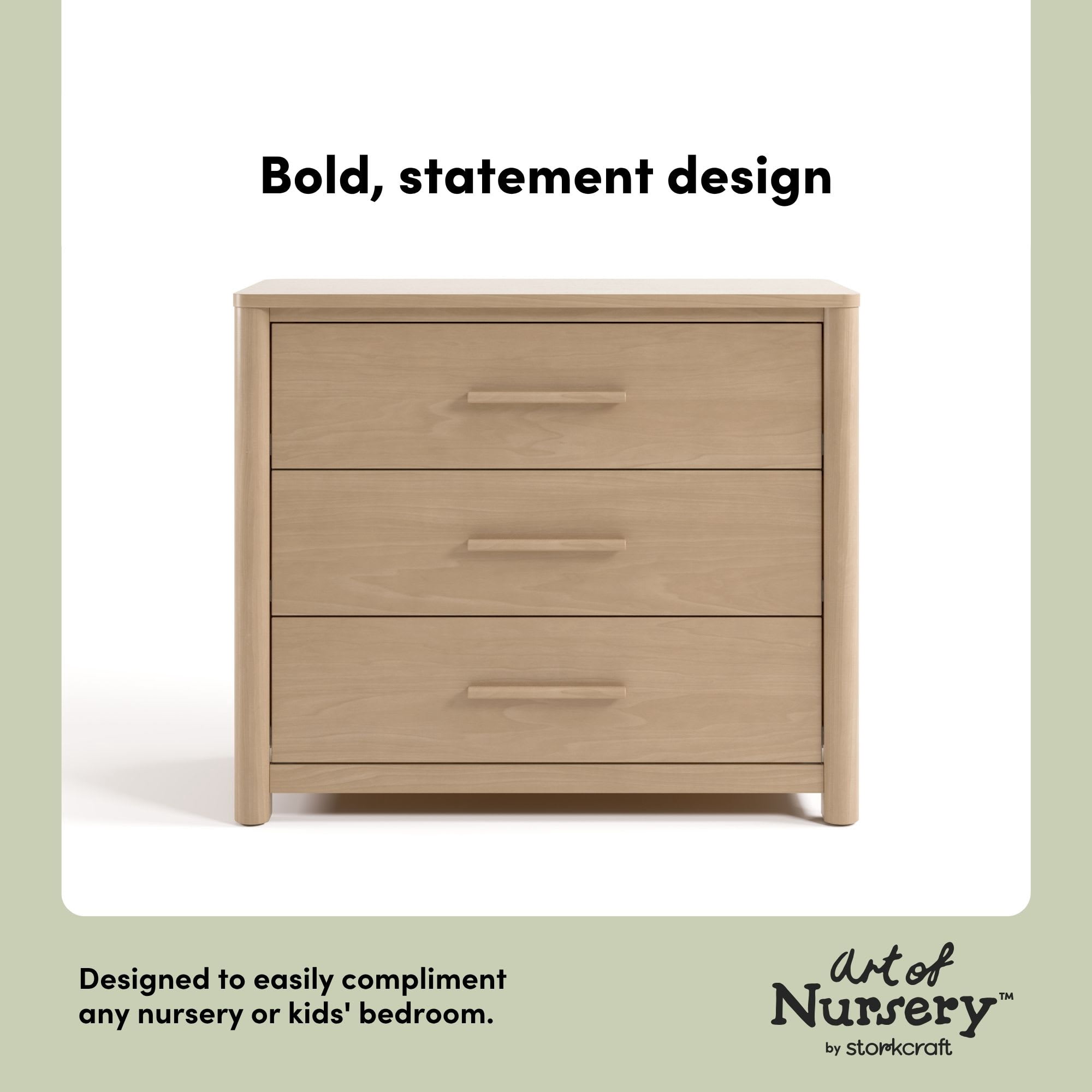 Art of Nursery by Storkcraft Malta 3 Drawer Chest with Removable Changing Topper - Driftwood