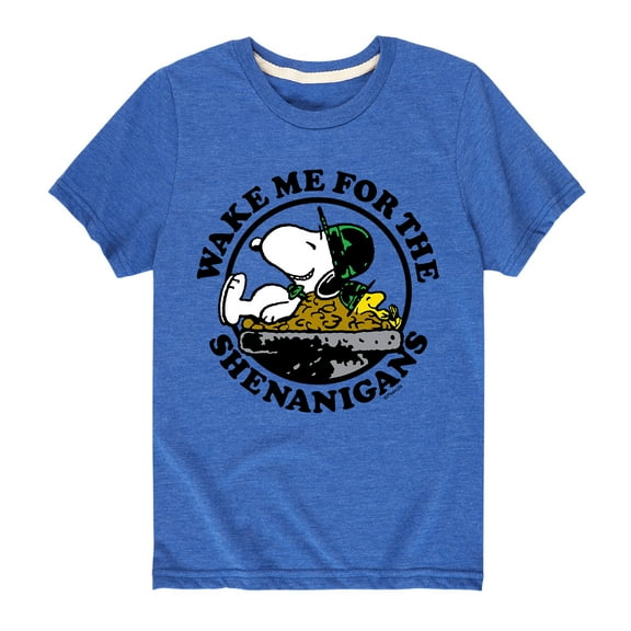 Peanuts - Wake Me Shenanigans - Toddler and Youth Short Sleeve Graphic T-Shirt