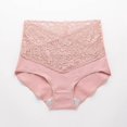 thumbnail image 1 of Ropa interior de cintura alta con escote en V para mujer, de algodón, antibacteriana, con encaje en la entrepierna, tentación caliente, bragas para el vientre para niñas, 1 of 3