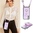 thumbnail image 6 of Compatible with Samsung Galaxy S21 Plus S21+ 5G Wallet Phone Case Screen Protector Ring Crossbody Strap Stand Credit Card Holder RFID Cell Cover for S21+5G S21plus 21S S+ 21 21+ G5 Women Girls Purple, 6 of 9