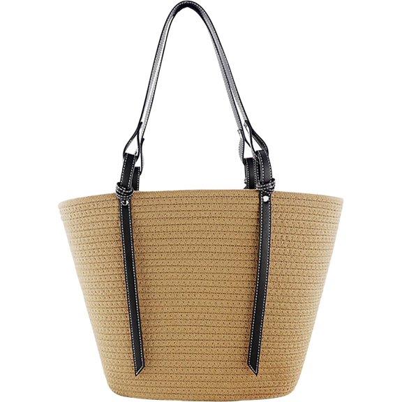 Kukuzhu Women Large Beach Tote Shoulder Handbag Summer Beach Cotton Crochet Handwoven Weaving Shoulder Purse Bag