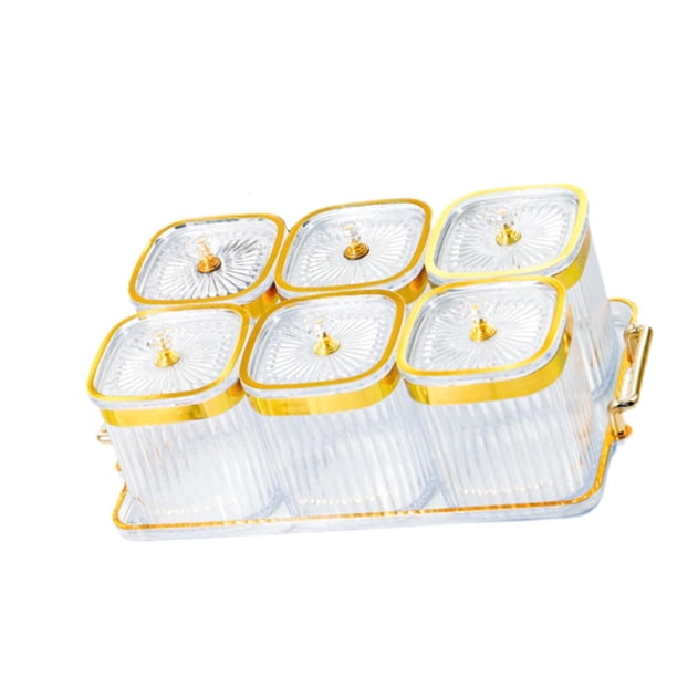 Bandeja multifuncional para frutos secos, bandeja dividida para servir, condimentos de lujo, dulces Transparente