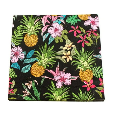 - Tinymills Pineapple and flower Napkin Box Printed Napkins Porcelain Paper Tissue Cartoon Creative Color Napkins Tissue Paper