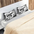 thumbnail image 7 of GZHJMY Black Music Notes Satin Pillowcase for Hair and Skin Silk Pillowcase - Slip Cooling Satin Pillow Covers with Envelope Closure, Standard Size(20x26 inches), 7 of 7
