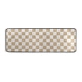 thumbnail image 2 of Dailycode Hallway Runner Rug 2x6 Non Slip Absorbent Soft Floor Mat for Home Kitchen Bedroom Entrance Brown White Checkered, 2 of 7
