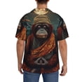 thumbnail image 3 of Kdxio Men's Hawaiian Shirt for Men Short Sleeve Shirt Banana Leaf Meditating Gorilla Summer Casual Holiday Beach Button Down T-Shirts, 3 of 5
