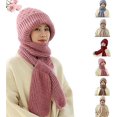 thumbnail image 1 of 2024 New Integrated Ear Protection Windproof Cap Scarf, 2 In 1 Multifunctional Elastic Warm Ear Protection Knitted Hat C, 1 of 5