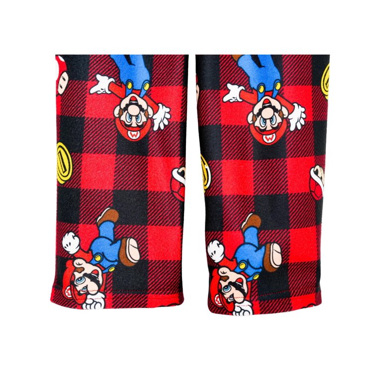 Super Mario Big Boys Two-Piece Pajama Set Male, Mario Plaid, Size: 4, Super  Mario Bros.