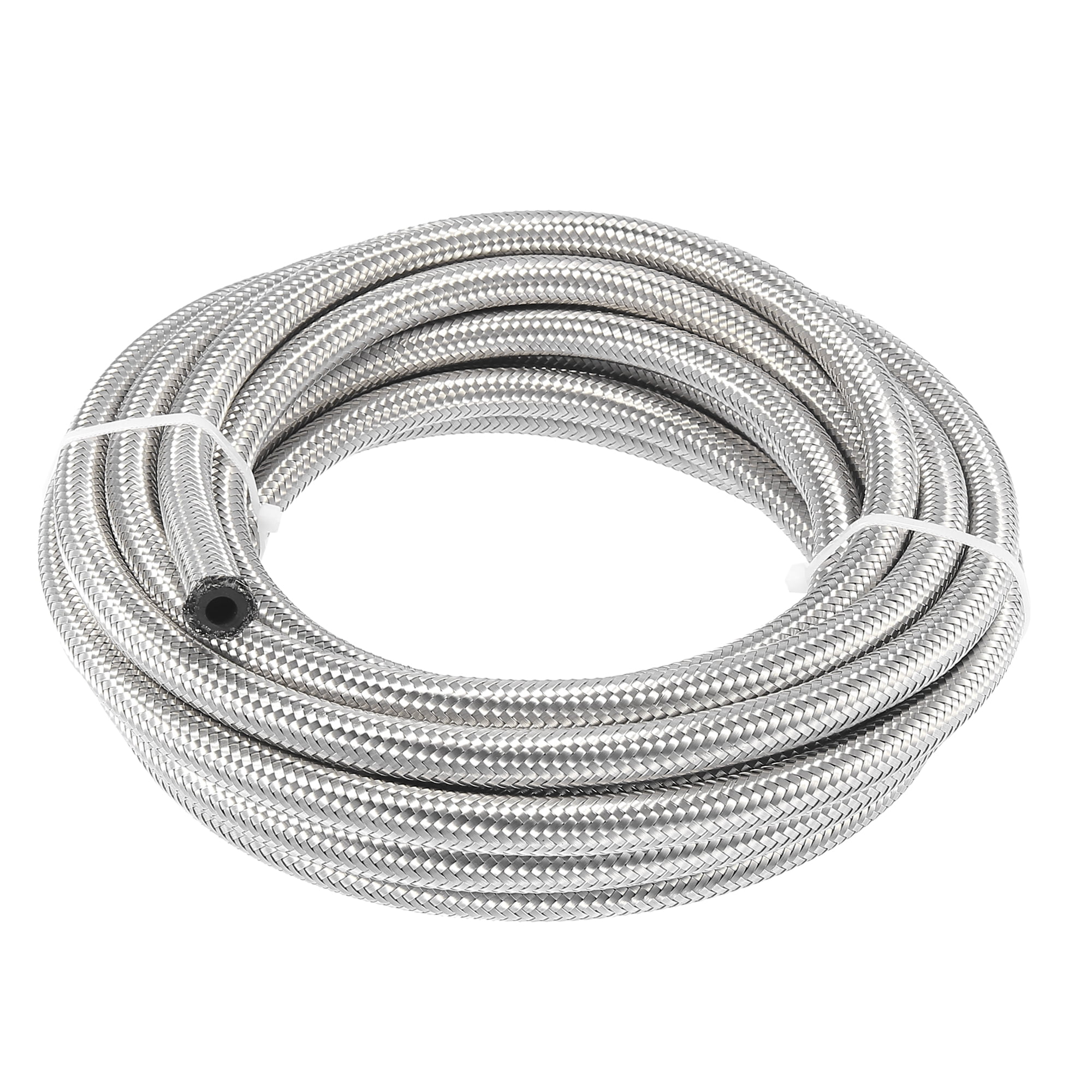 EVIL ENERGY AN10 PTFE Fuel Line Kit - 16ft Stainless Steel Braided Hose, E85 Compatible, High Pressure (1/2" ID)