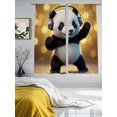 thumbnail image 3 of Panda Sheer Curtains 2 Panels Set Abstract Headphone Panda Shiny Light Background Sheer Window Curtains Light Filtering Rod Pocket Voile Drapes for Bedroom Living Room 52"x63", 3 of 9