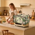 thumbnail image 3 of Renewold Toaster Oven Dust Cover with Storage Pockets Stain-Resistant Dust Protection Rectangular Microwave Oven Small Appliance Cover Case, 18.5 x 14.5 x 9 Inches, Hummingbird Flower Green, 3 of 7