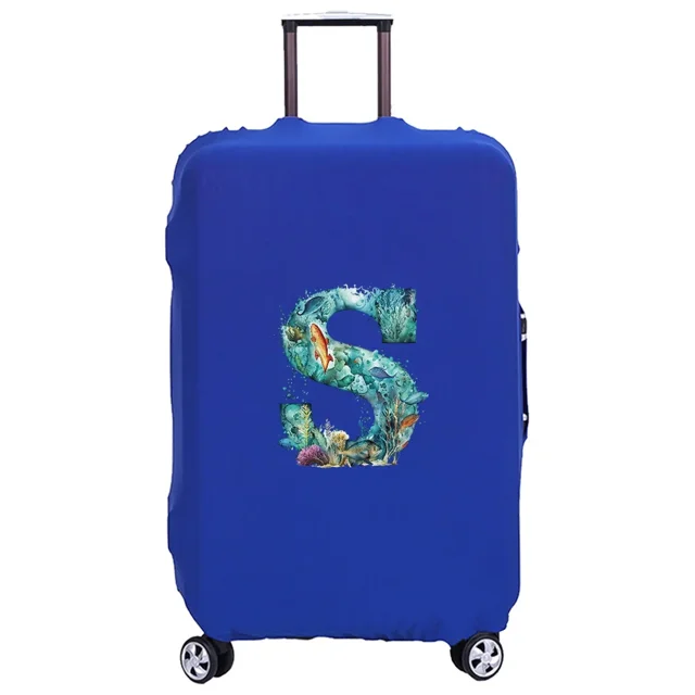 Luggage Cover Washable Case Cover Protective Case Scratch Proof Case Cover Suitable for Fish Letter Print Pattern Fits 18-32inch 8fish letter S L