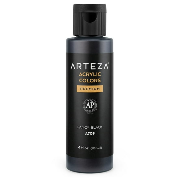 Arteza Iridescent Acrylic Paint, A709 Fancy Black, 118ml bottle