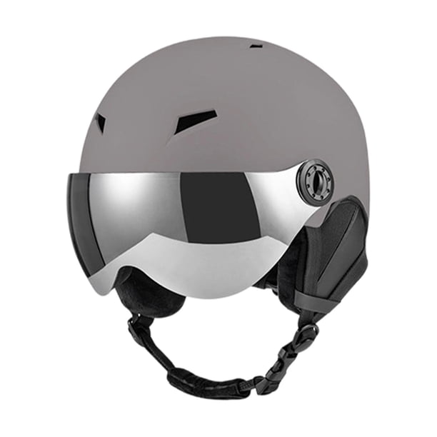 Casco de esquí con visera, ligero, cómodo y resistente a los golpes. Gris M
