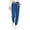Blue, variant on Women's Print Color Stretch Waist Strap Drawstring Pocket Pants, Jogger Style, Checkered Pattern, Long Pants for Home Wear, Multiple Colors.