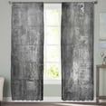 thumbnail image 3 of Grey Oil Painting Semi Sheer Curtains 84 Inch Length 2 Panels Set, Modern Abstract Graffiti Street Art Sheer Kitchen Curtain Privacy Voile Window Curtain for Living Room Bedroom Rod Pocket Drapes, 3 of 7