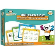 بطاقة Channie's One Card في اليوم الواحد إضافة وطرح رقم واحد ، 34 بطاقة فلاش للمسح الجاف ، للصف الأول قبل الروضة