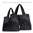 thumbnail image 3 of Wrapables Large & Small Foldable Tote Nylon Reusable Grocery Bags, Set of 2, Black, 3 of 7