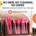 thumbnail image 4 of Exquisite Disposable Knives - 200 Cerise Plastic Knives - Hot Pink Party Supplies, 4 of 7