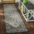 thumbnail image 3 of SAFAVIEH Beach House Orville Indoor/Outdoor Area Rug Light Grey/Charcoal, 6'7" x 6'7" Round, 3 of 9